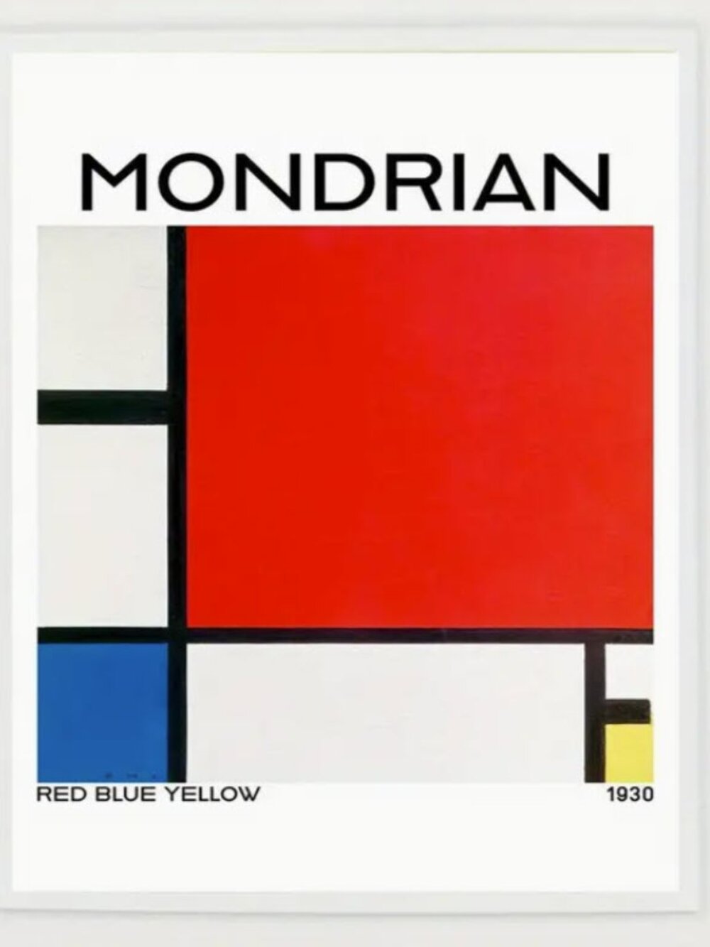 Mondrian Style Abstract Art Print – 15.7” x 23.6” (Unframed)